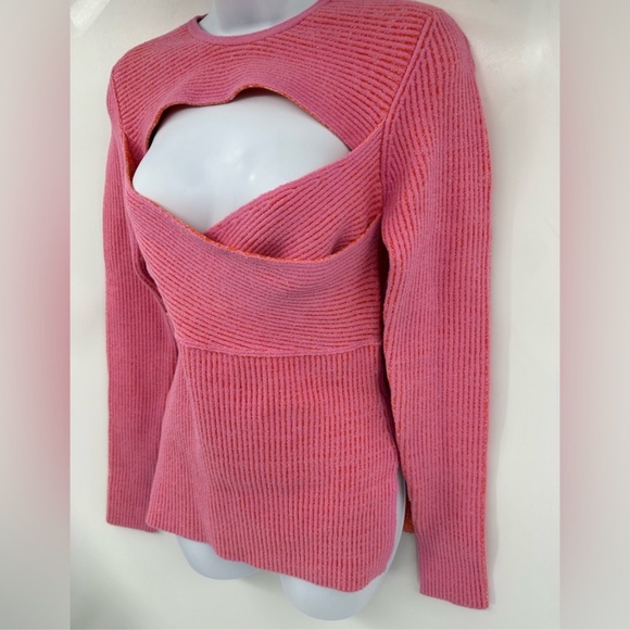 3.1 Phillip Lim Long Sleeve Double Face Rib Crossbody Sweater Small New with - Picture 6 of 11